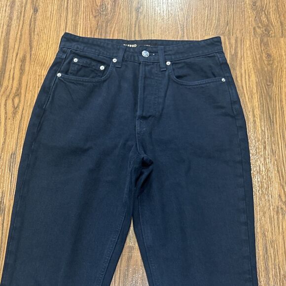 GRLFRND Jeans Women 25 The Karolina High Rise Straight Crop Button Fly Navy Blue - Picture 2 of 9